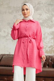  Pink Islamic Clothing Shirt 11261P - 1