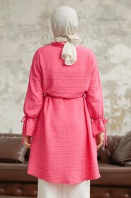  Pink Islamic Clothing Shirt 11261P - 3