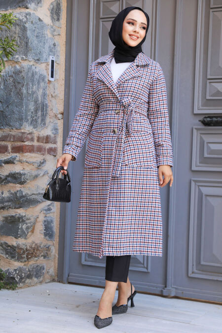  Plum Color High Quality Coat 5956MU - NEVA STYLE