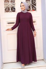 Plum Color Hijab Dress 18130MU - 2