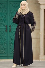  Plum Color Hijab For Women Abaya 23151MU - 1
