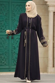  Plum Color Hijab For Women Abaya 23151MU - 2