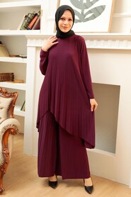  Plum Color Hijab For Women Dual Suit 41612MU - 1