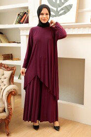  Plum Color Hijab For Women Dual Suit 41612MU - 2