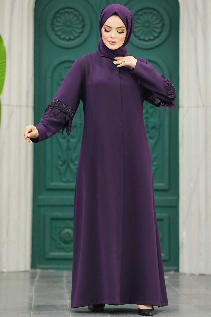 Neva Style - Plum Color Hijab For Women Turkish Abaya 10021MU
