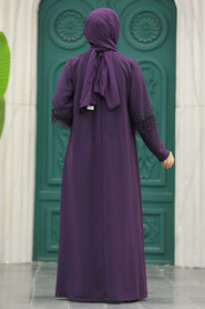 Neva Style - Plum Color Hijab For Women Turkish Abaya 10021MU - Thumbnail