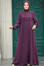  Plum Color Hijab For Women Turkish Abaya 11069MU - 2