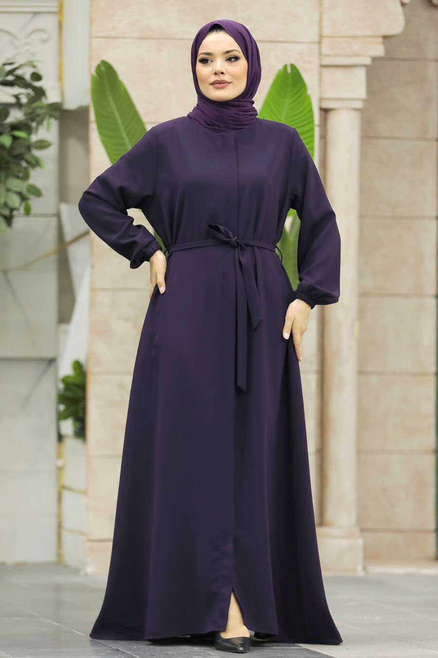 Neva Style - Plum Color Hijab For Women Turkish Abaya 62534MU