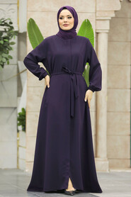 Neva Style - Plum Color Hijab For Women Turkish Abaya 62534MU - Thumbnail