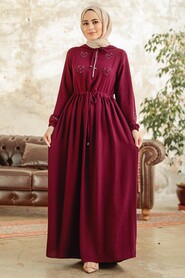  Plum Color Hijab Maxi Dress 13260MU - 1