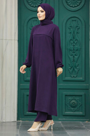  Plum Color Plus Size Dual Suit 34067MU - 1