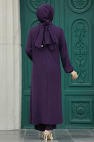  Plum Color Plus Size Dual Suit 34067MU - 4
