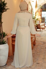  Plus Size Beige Modest Wedding Dress 5711BEJ - 2