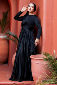  Plus Size Black Islamic Clothing Evening Dress 5397S - 2