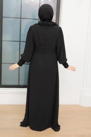  Plus Size Black Islamic Clothing Evening Gown 25814S - 3