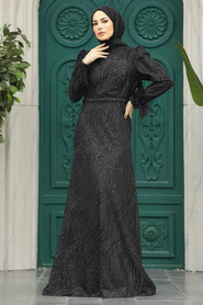  Plus Size Black Islamic Engagement Gown 2323S - 2