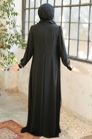 Plus Size Black Islamic Evening Dress 25765S - 4