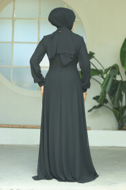  Plus Size Black Modest Islamic Clothing Evening Dress 22113S - 3