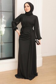  Plus Size Black Modest Wedding Dress 5711S - 4