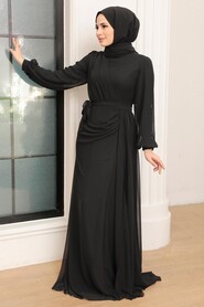  Plus Size Black Modest Wedding Dress 5711S - 2