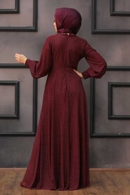  Plus Size Claret Red Muslim Prom Dress 50151BR - 2