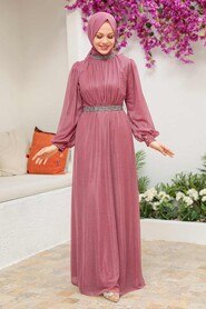  Plus Size Dark Dusty Rose Muslim Wedding Dress 5501KGK - 1