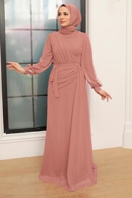  Plus Size Dark Salmon Pink Modest Wedding Dress 5711KSMN - NEVA STYLE
