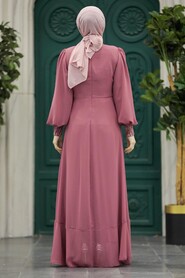  Plus Size Dusty Rose Islamic Clothing Evening Dress 22201GK - 3