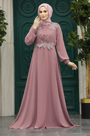  Plus Size Dusty Rose Modest Islamic Clothing Evening Dress 22113GK - 2