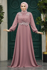  Plus Size Dusty Rose Modest Islamic Clothing Evening Dress 22113GK - 1