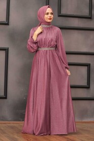  Plus Size Dusty Rose Muslim Wedding Dress 5501GK - 1