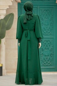 Plus Size Emerald Green Islamic Clothing Evening Dress 22201ZY - 3