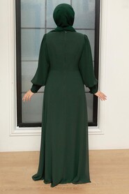  Plus Size Green Islamic Clothing Evening Gown 25814Y - 3