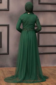  Plus Size Green Islamic Wedding Dress 5345Y - 3