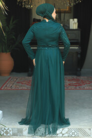  Plus Size Green Islamic Wedding Dress 5345Y - 3