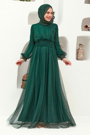  Plus Size Green Modest Islamic Clothing Prom Dress 56520Y - 1