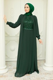  Plus Size Green Muslim Dress 25842Y - 1