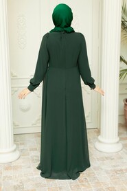  Plus Size Green Muslim Dress 25842Y - 3