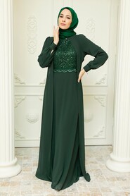  Plus Size Green Muslim Dress 25842Y - 2