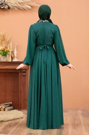  Plus Size Green Muslim Wedding Dress 5501Y - 3