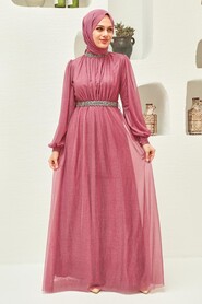  Plus Size Light Dusty Rose Muslim Wedding Dress 5501AGK - 1