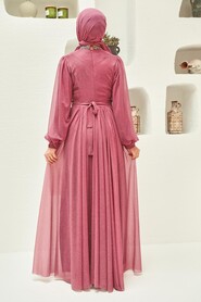  Plus Size Light Dusty Rose Muslim Wedding Dress 5501AGK - 3