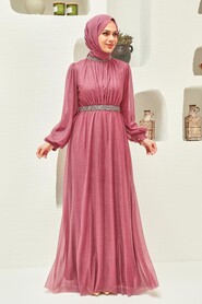  Plus Size Light Dusty Rose Muslim Wedding Dress 5501AGK - 2