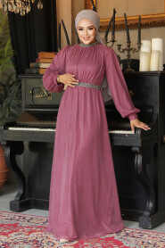  Plus Size Light Dusty Rose Muslim Wedding Dress 5501AGK - 1