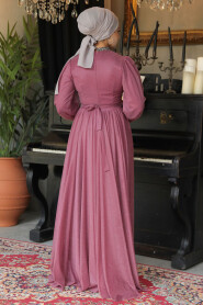  Plus Size Light Dusty Rose Muslim Wedding Dress 5501AGK - 3