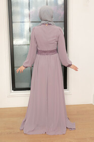  Plus Size Light Lila Muslim Evening Gown 5408ALILA - 3