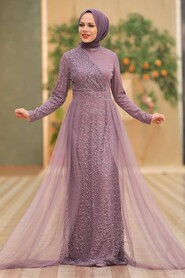  Plus Size Lila Islamic Wedding Dress 5345LILA - 1
