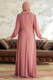  Plus Size Powder Pink Islamic Evening Dress 25765PD - 3