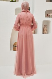  Plus Size Powder Pink Modest Islamic Clothing Prom Dress 56520PD - 3