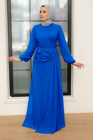  Plus Size Sax Blue Modest Wedding Dress 5711SX - NEVA STYLE